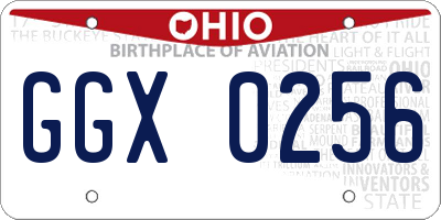 OH license plate GGX0256