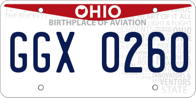 OH license plate GGX0260