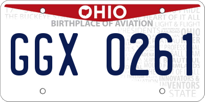 OH license plate GGX0261
