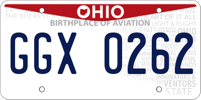 OH license plate GGX0262