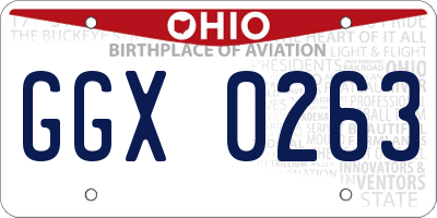 OH license plate GGX0263