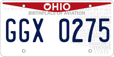 OH license plate GGX0275