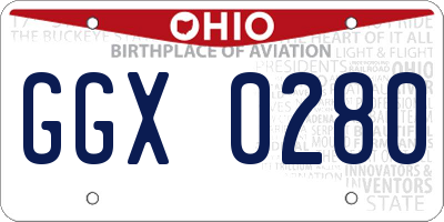 OH license plate GGX0280