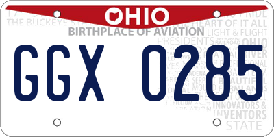 OH license plate GGX0285