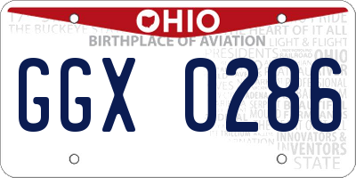 OH license plate GGX0286