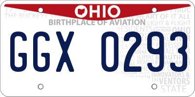 OH license plate GGX0293