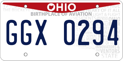 OH license plate GGX0294