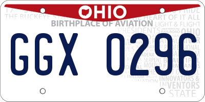 OH license plate GGX0296