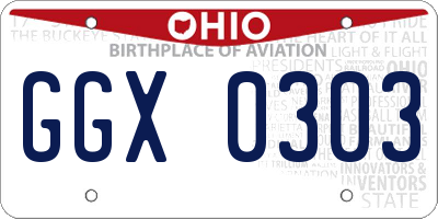 OH license plate GGX0303