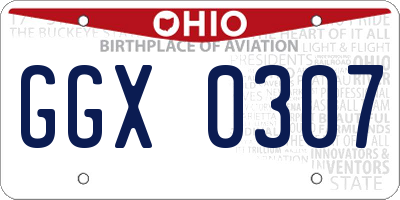 OH license plate GGX0307