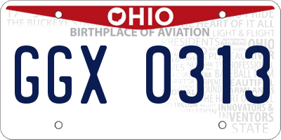 OH license plate GGX0313