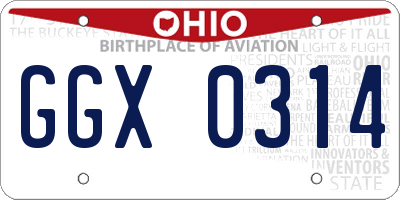 OH license plate GGX0314