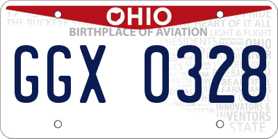 OH license plate GGX0328