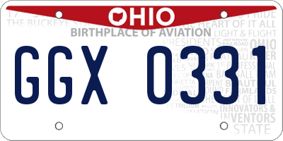 OH license plate GGX0331
