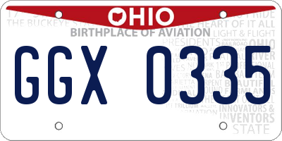 OH license plate GGX0335