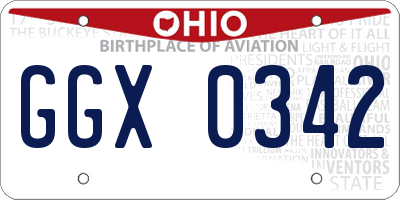 OH license plate GGX0342