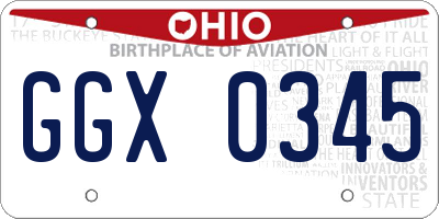 OH license plate GGX0345