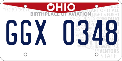 OH license plate GGX0348