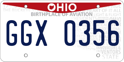 OH license plate GGX0356