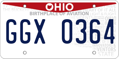 OH license plate GGX0364