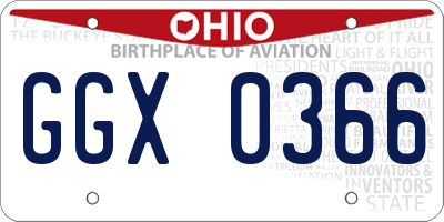 OH license plate GGX0366