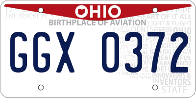 OH license plate GGX0372