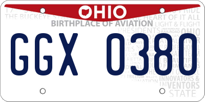 OH license plate GGX0380
