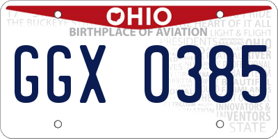 OH license plate GGX0385