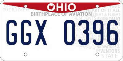 OH license plate GGX0396