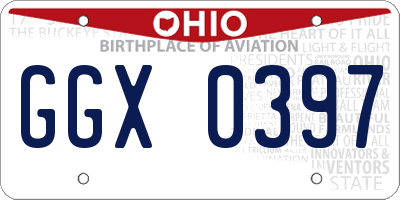 OH license plate GGX0397