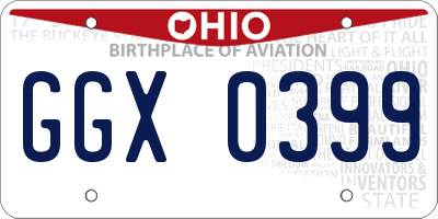 OH license plate GGX0399