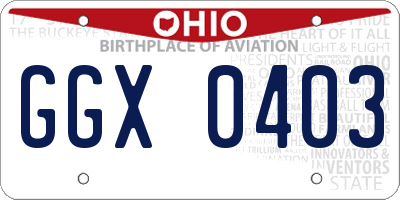 OH license plate GGX0403