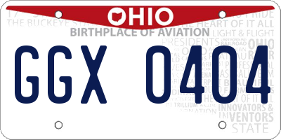 OH license plate GGX0404