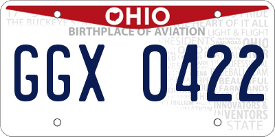 OH license plate GGX0422