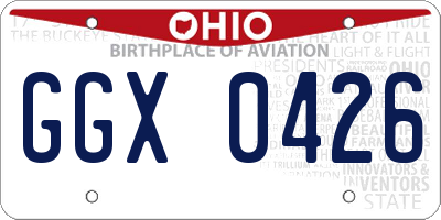 OH license plate GGX0426