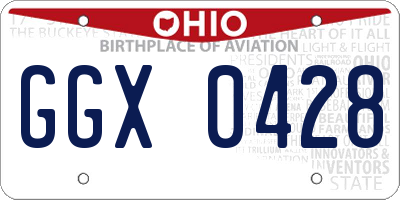 OH license plate GGX0428
