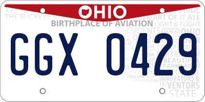 OH license plate GGX0429