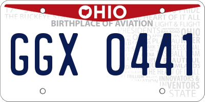 OH license plate GGX0441