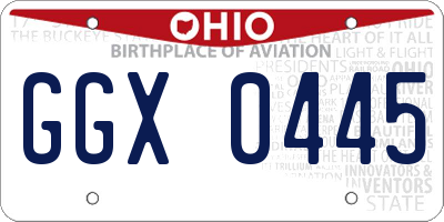 OH license plate GGX0445