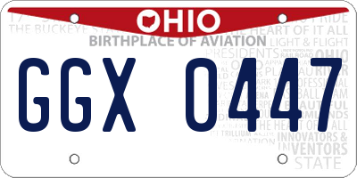 OH license plate GGX0447