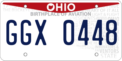 OH license plate GGX0448