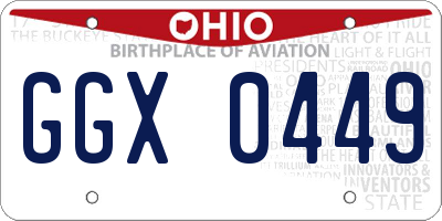 OH license plate GGX0449
