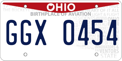 OH license plate GGX0454