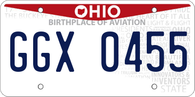 OH license plate GGX0455