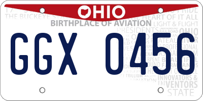 OH license plate GGX0456