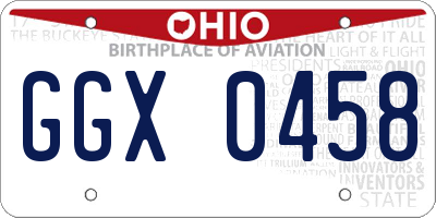 OH license plate GGX0458