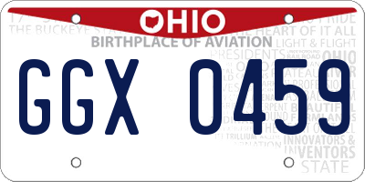OH license plate GGX0459