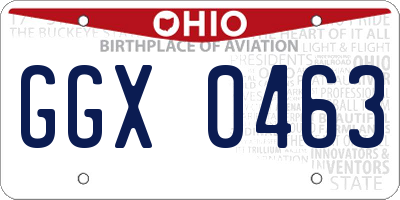 OH license plate GGX0463