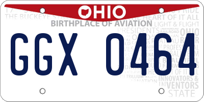 OH license plate GGX0464