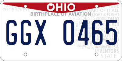 OH license plate GGX0465